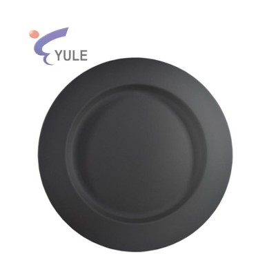 Chinese Manufacturer Wholesale Stainless Steel Charger Plates Matte Black Color Dinnerware Fashion Style Wedding Decoration