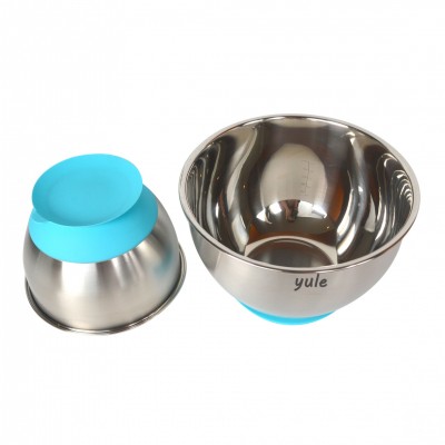 Three size for choice for cooking ,baking and food storage suction base factory direct sell 201 ss fresh mixing bowl 3 pcs